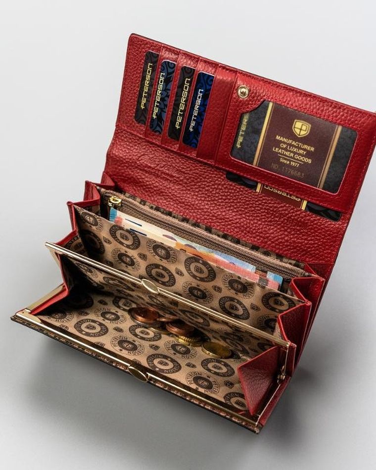 Portfel, czerwony, Peterson