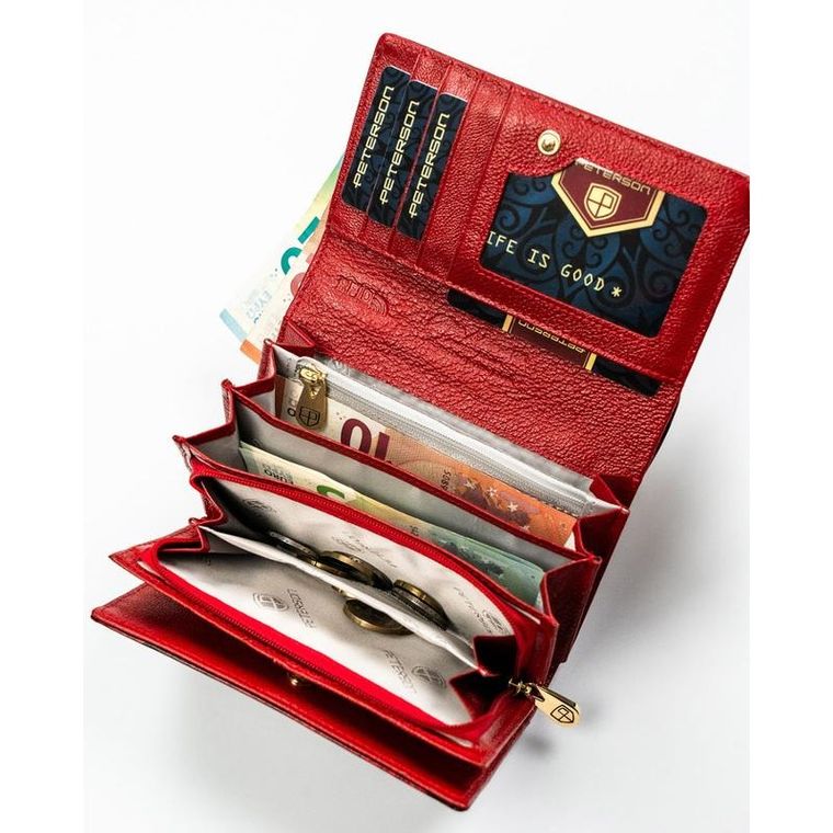 Portfel, czerwony, Peterson