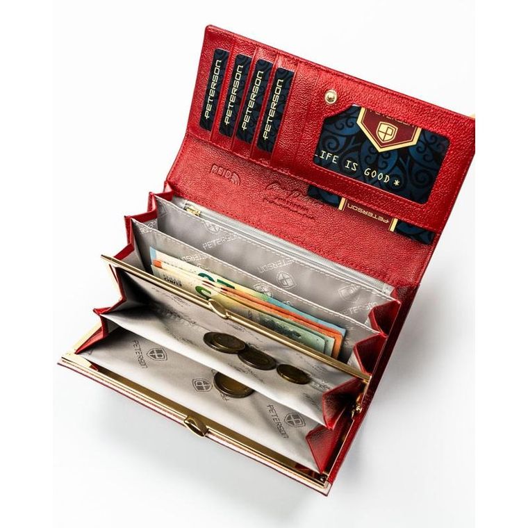 Portfel, czerwony, RFID, Peterson