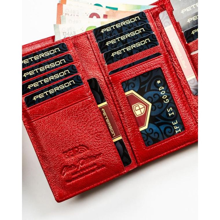 Portfel, czerwony, RFID, Peterson