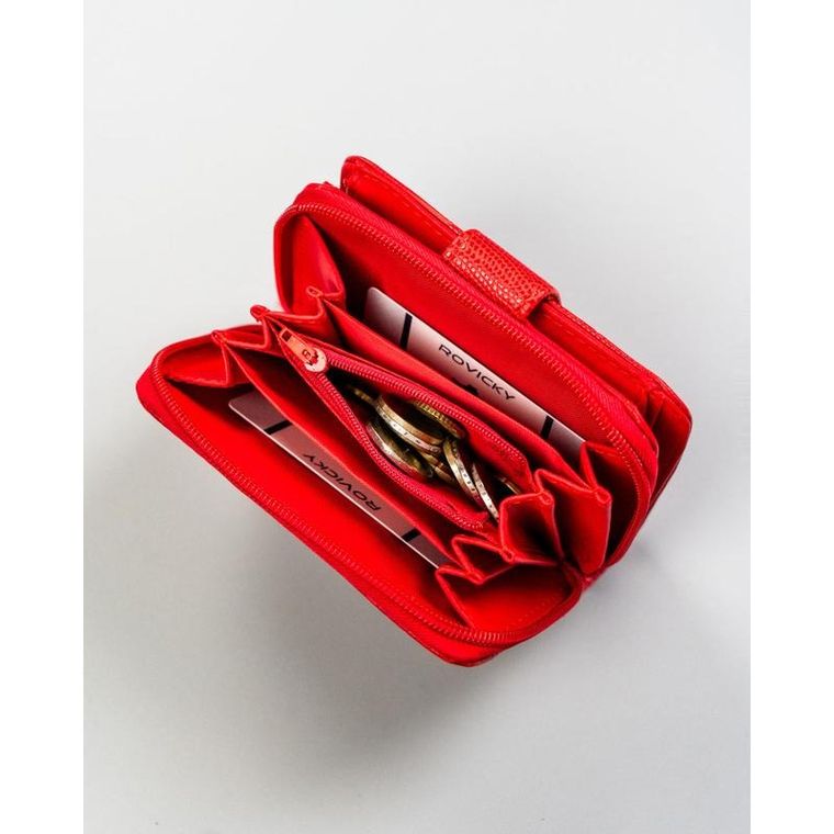 Portfel, czerwony, skóra ekologiczna, 4U Cavaldi