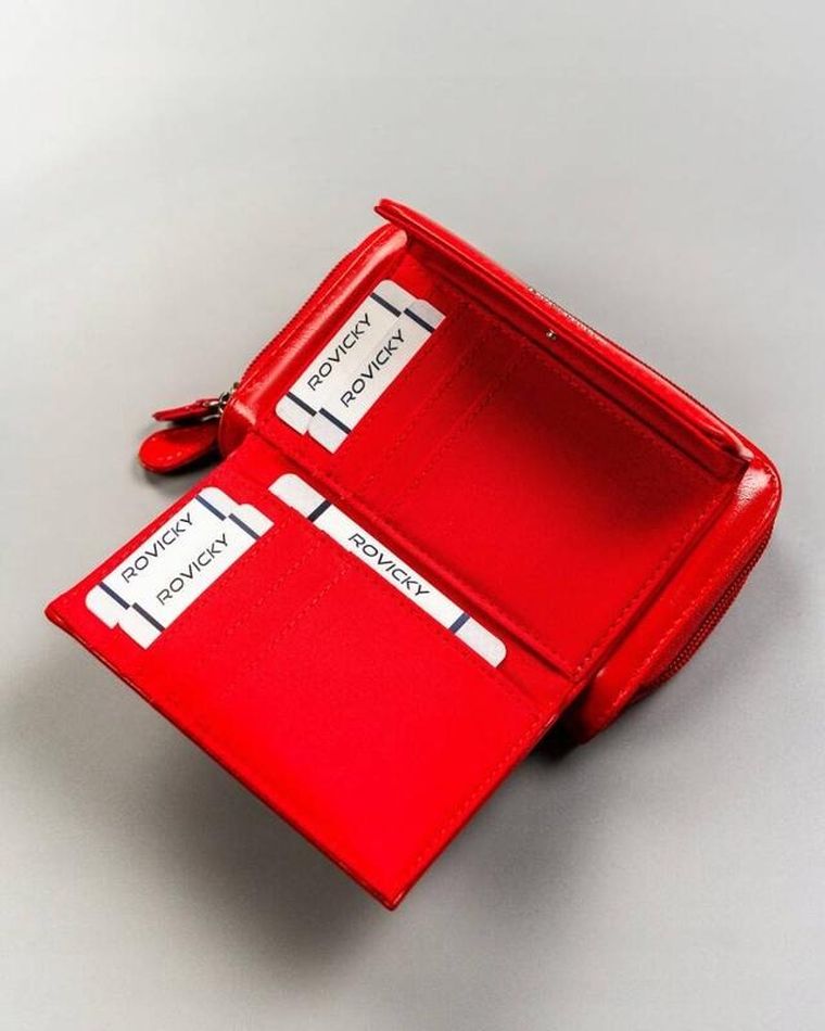 Portfel, czerwony, skóra ekologiczna, Cavaldi