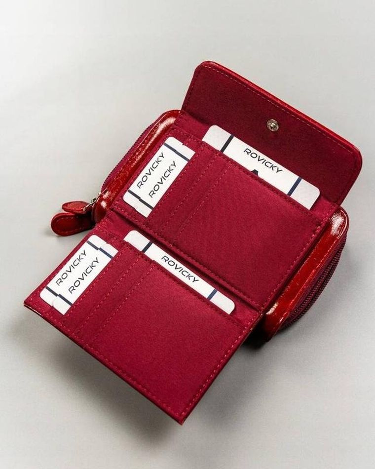 Portfel, czerwony, skóra ekologiczna, Cavaldi