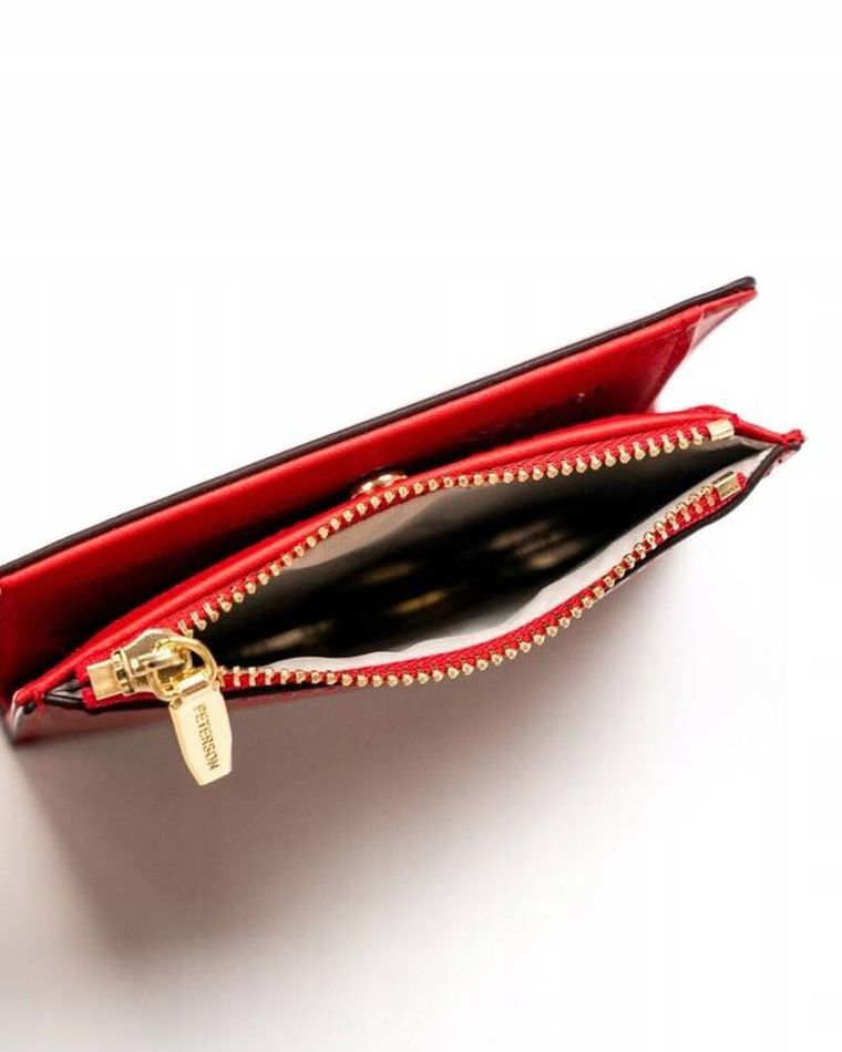 Portfel, czerwony, skóra ekologiczna, Peterson