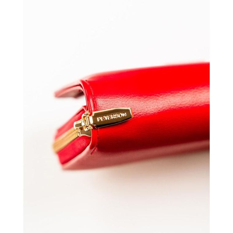 Portfel, czerwony, skóra ekologiczna, Peterson