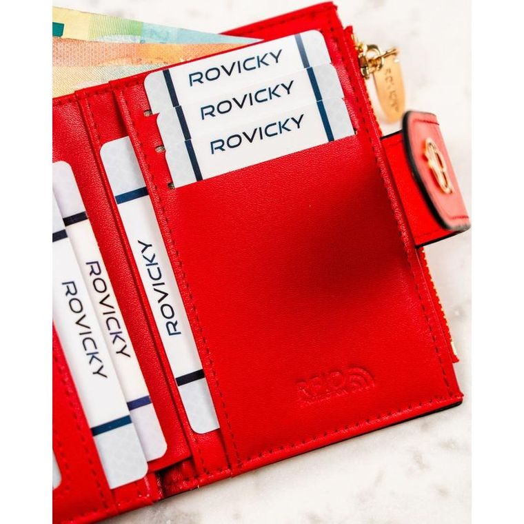 Portfel, czerwony, skóra ekologiczna, Rovicky