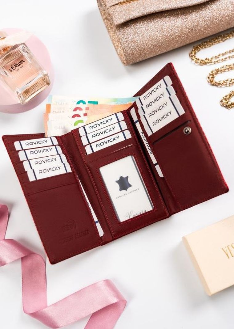 Portfel, czerwony, skóra naturalna i ekologiczna, 4U Cavaldi