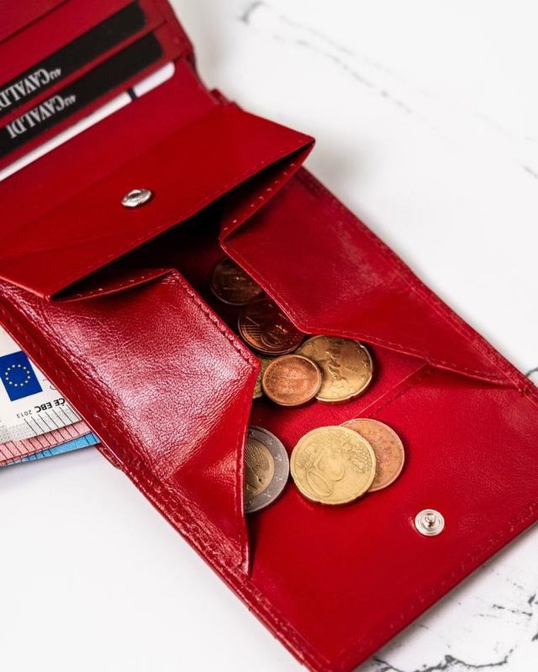 Portfel, czerwony, skórzany, Cavaldi