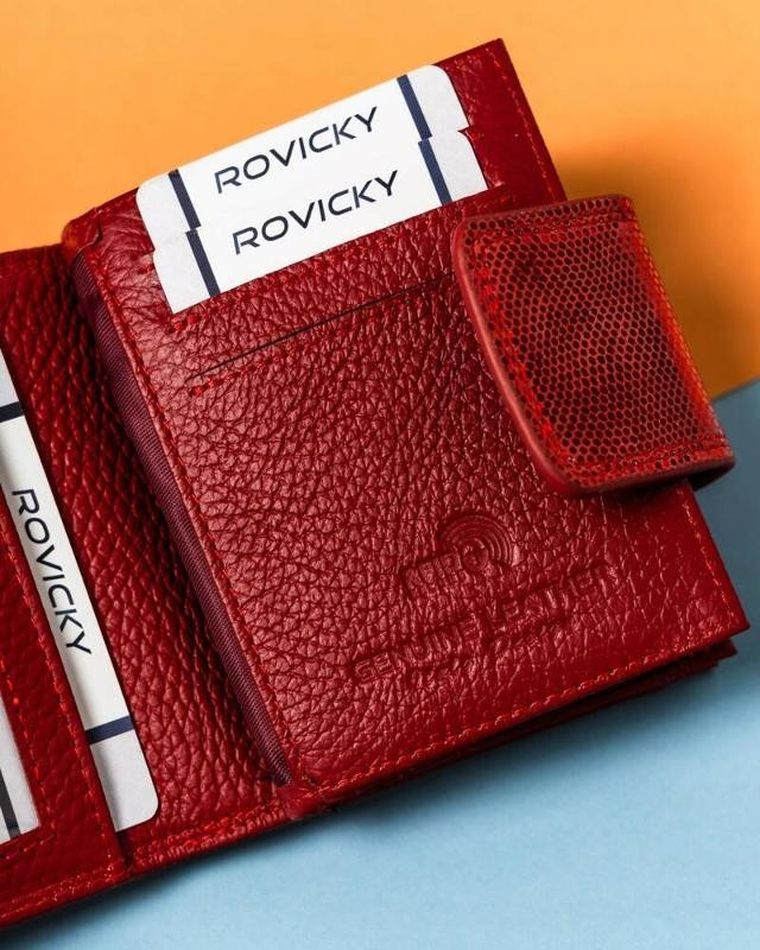 Portfel, czerwony, skórzany, Lorenti