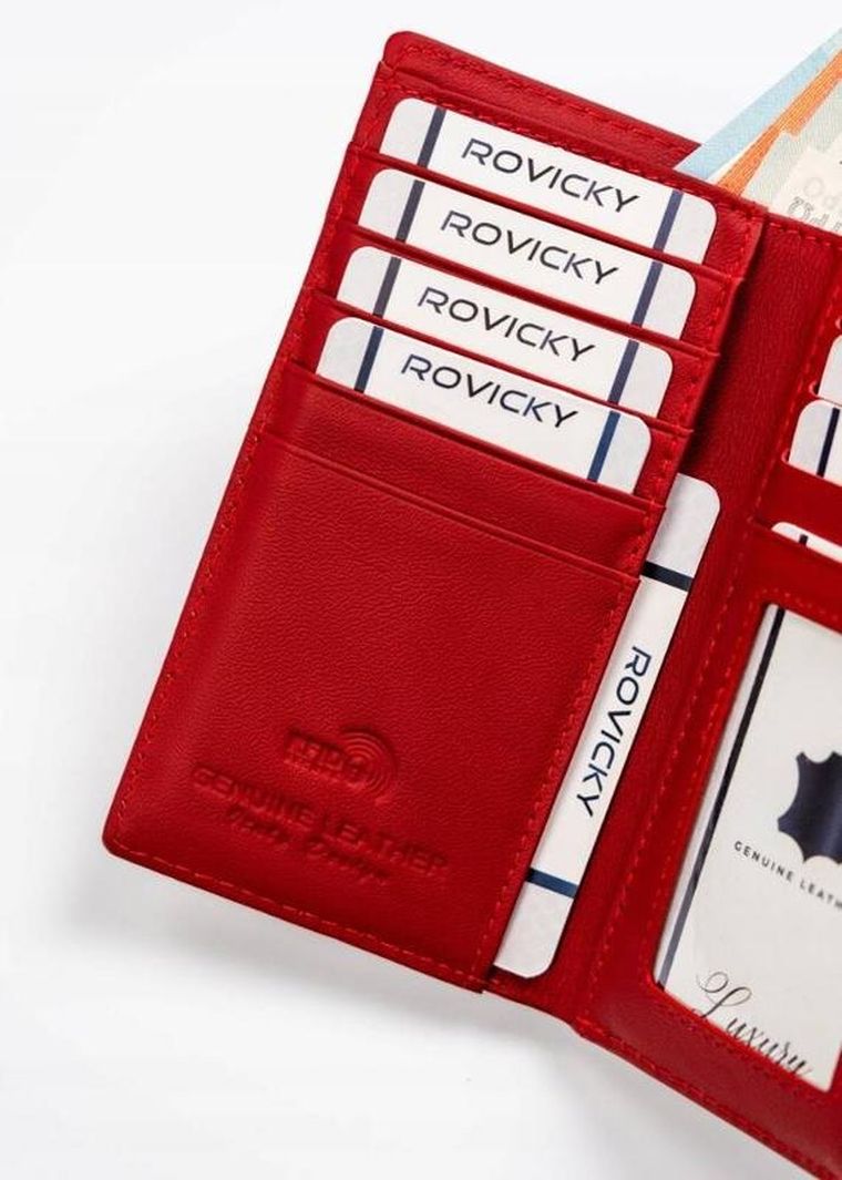 Portfel, czerwony, skórzany, Lorenti