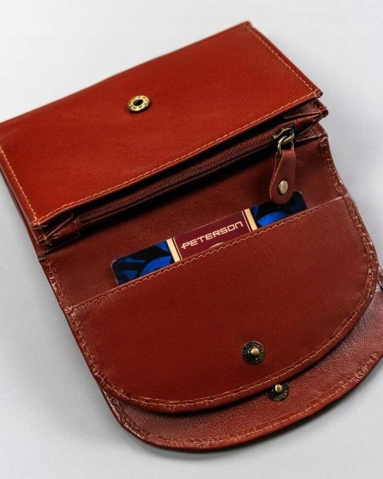 Portfel, czerwony, skórzany, Peterson