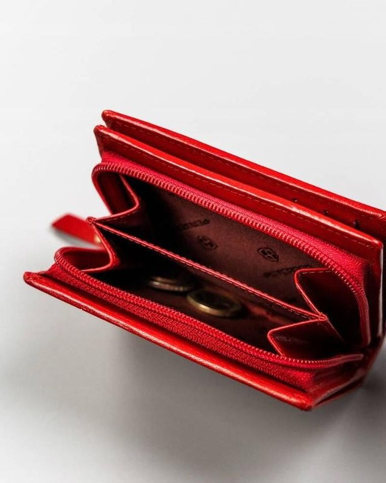 Portfel, czerwony, skórzany, Peterson