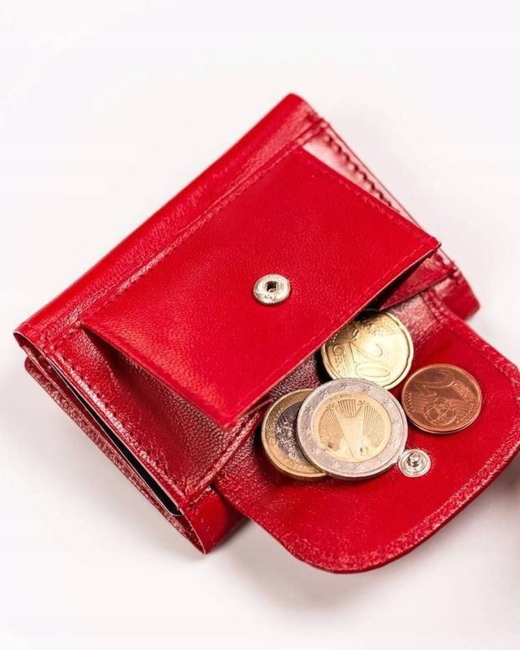 Portfel, czerwony, skórzany, Peterson