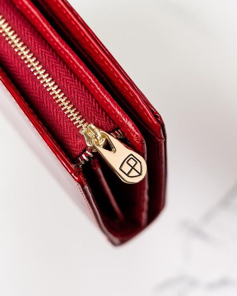 Portfel, czerwony, skórzany, Peterson