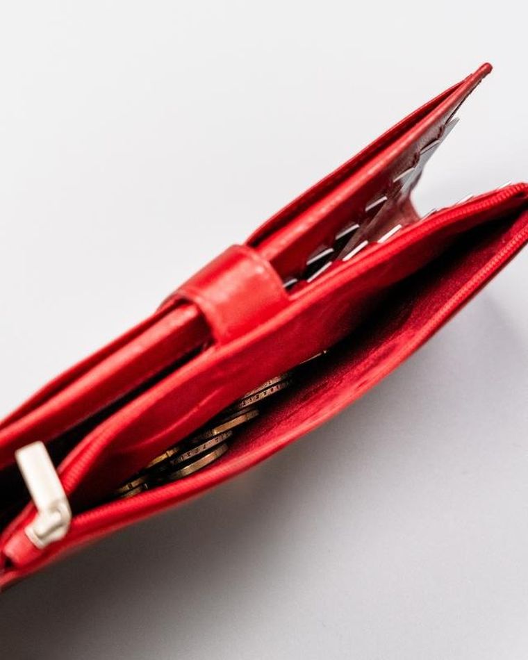 Portfel, czerwony, skórzany, Peterson