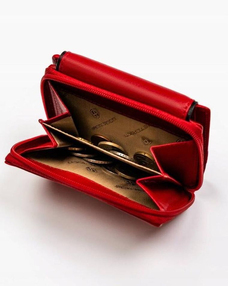 Portfel, czerwony, skórzany, Peterson