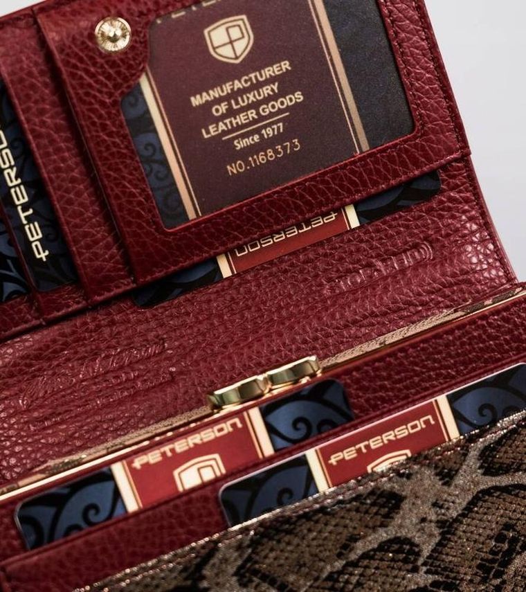 Portfel, czerwony, skórzany, Peterson