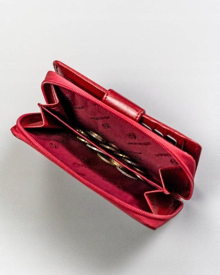 Portfel, czerwony, skórzany, Peterson