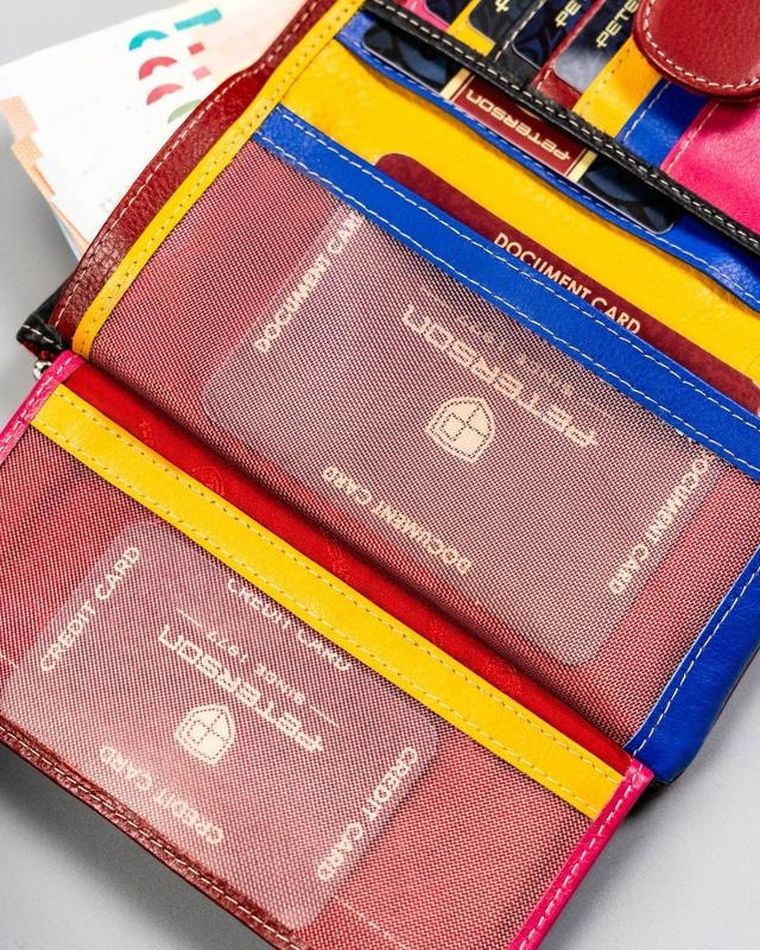 Portfel, czerwony, skórzany, Peterson