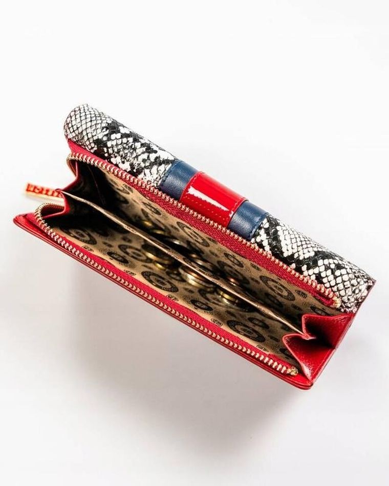 Portfel, czerwony, skórzany, Peterson