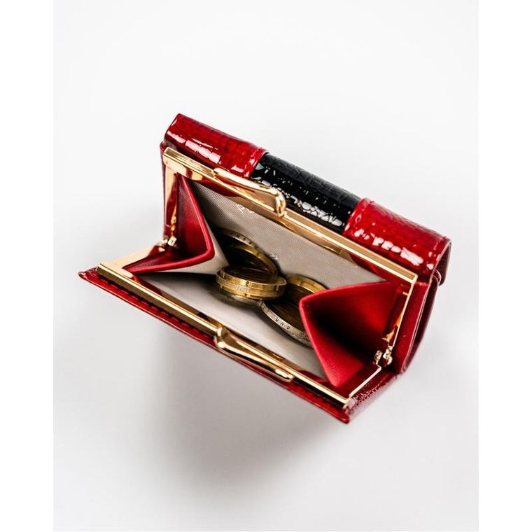 Portfel, czerwony, skórzany, Peterson