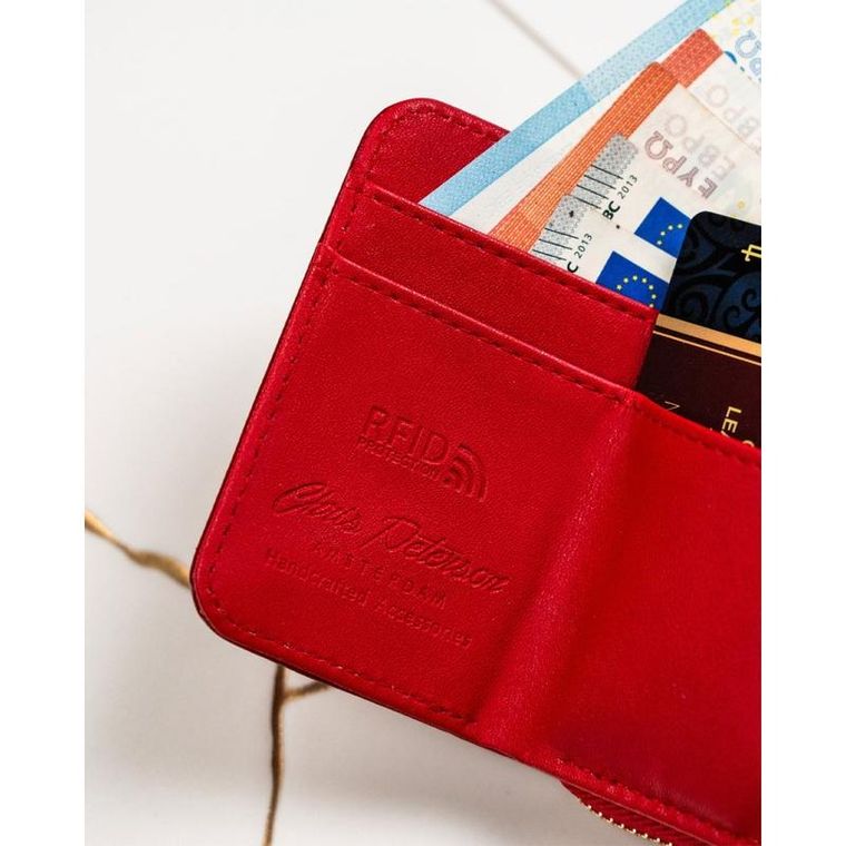 Portfel, czerwony, skórzany, Peterson