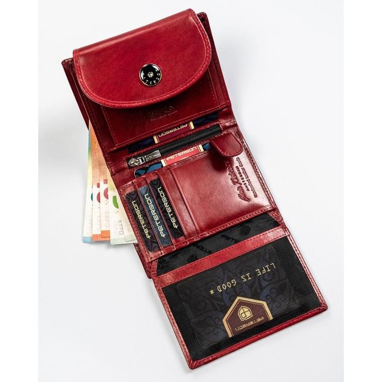 Portfel, czerwony, skórzany, Peterson