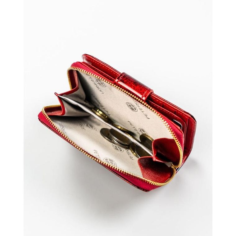 Portfel, czerwony, skórzany, Peterson