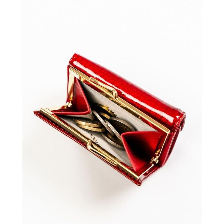 Portfel, czerwony, skórzany, RFID, Rovicky