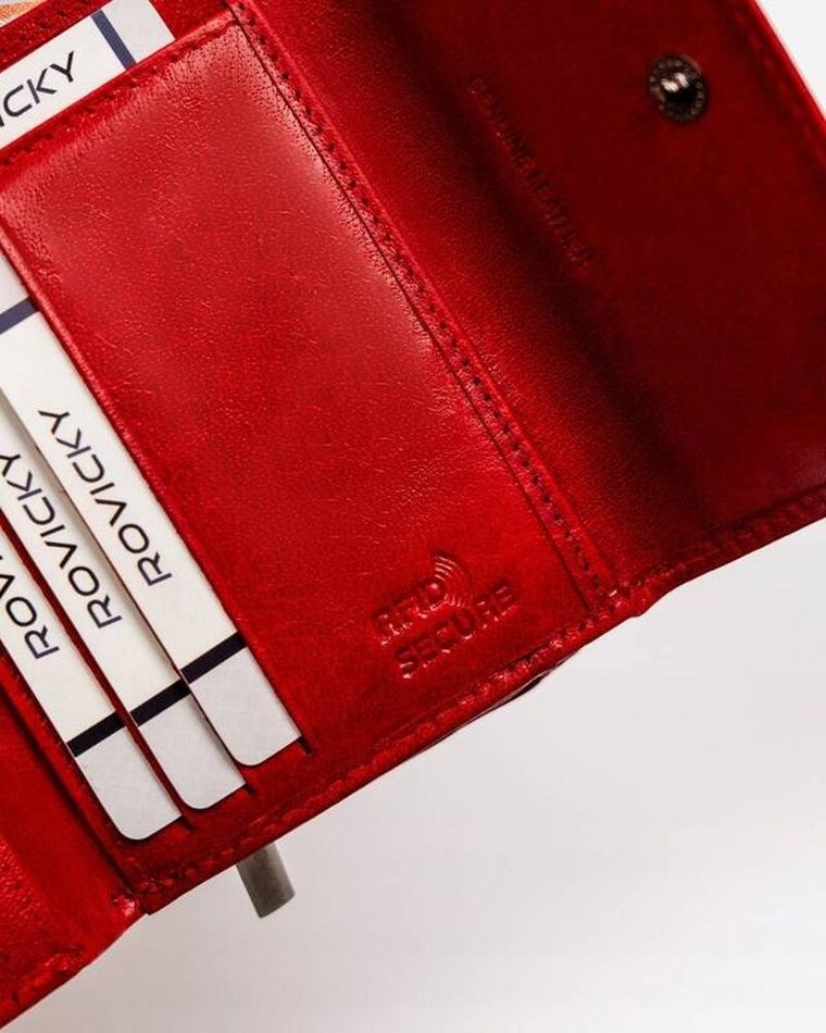 Portfel, czerwony, skórzany, Rovicky