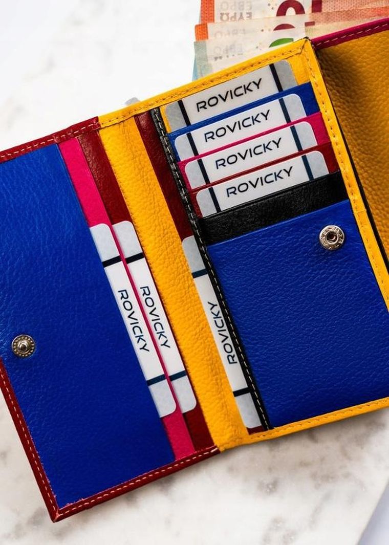 Portfel, czerwony, skórzany, Rovicky