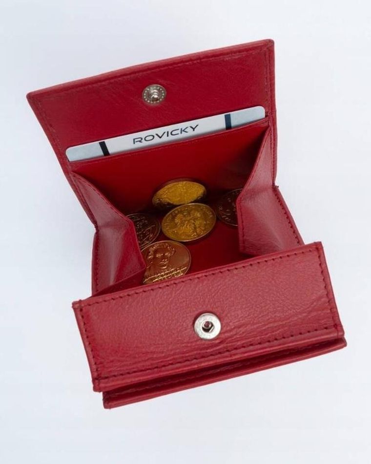 Portfel, czerwony, skórzany, Rovicky