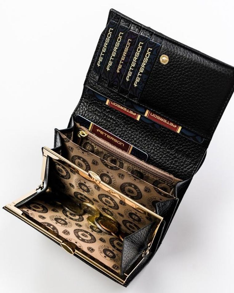 Portfel damski, wężowy wzór, RFID, Peterson