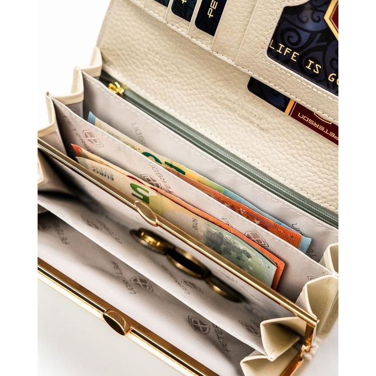 Portfel, ecru, Peterson