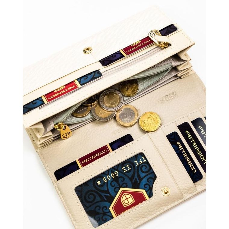 Portfel, ecru, Peterson