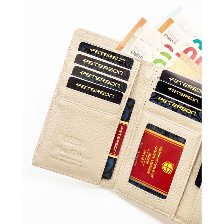 Portfel, ecru, Peterson