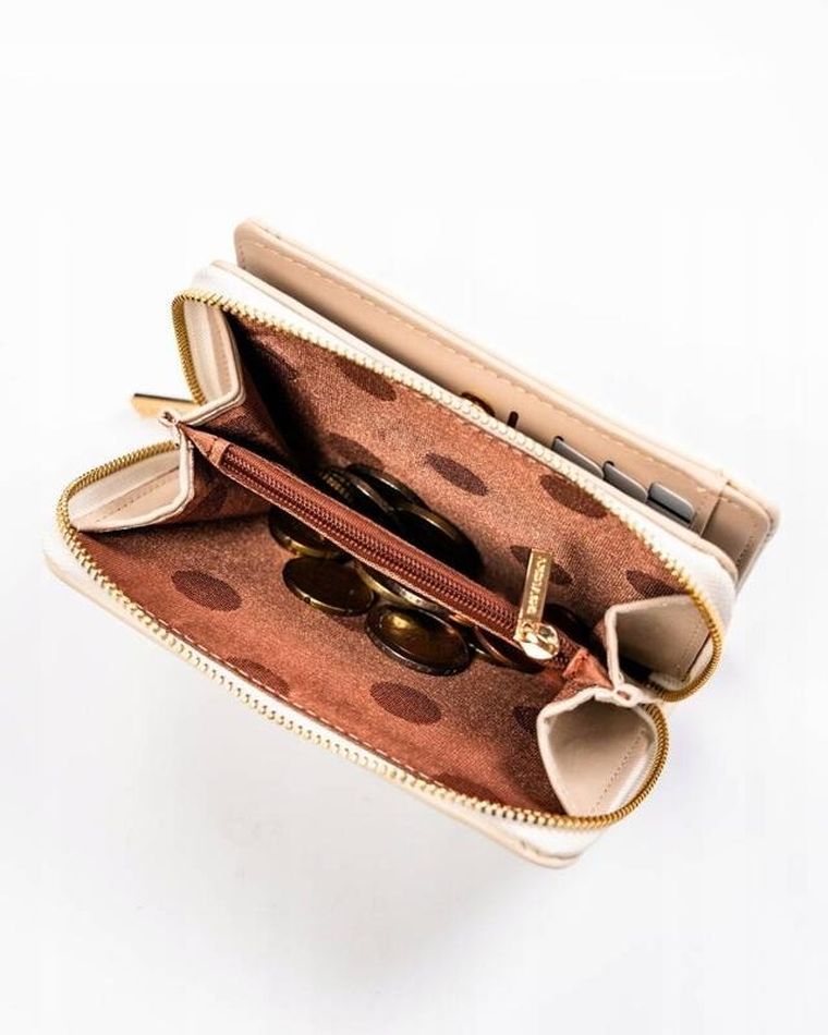 Portfel, ecru, skóra ekologiczna, Rovicky