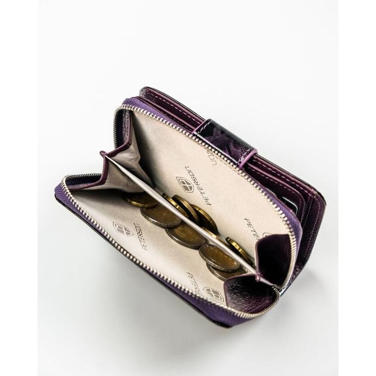 Portfel, fioletowy, skóra naturalna i ekologiczna, Peterson
