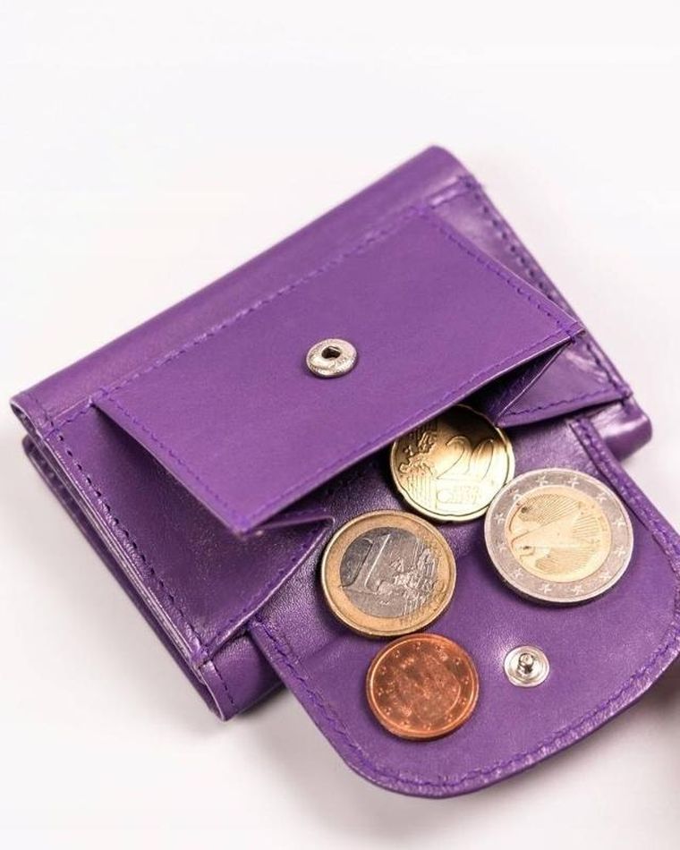 Portfel, fioletowy, skórzany, Peterson