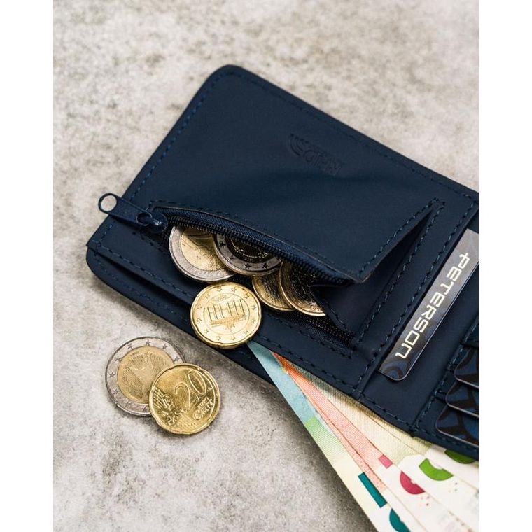 Portfel, granatowy, skóra ekologiczna, Peterson