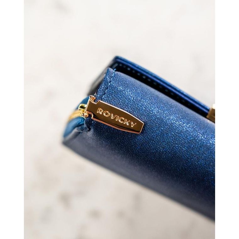 Portfel, granatowy, skóra ekologiczna, RFID, Rovicky