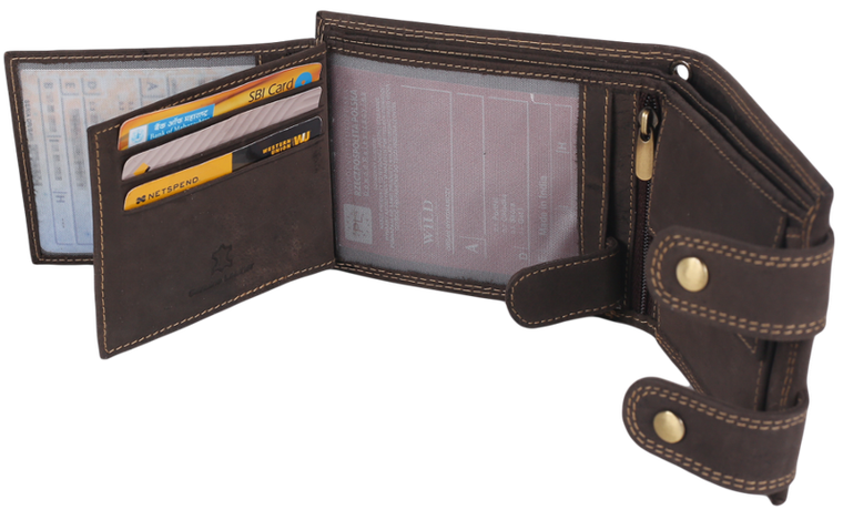 Portfel męski skórzany z łańcuchem i z RFID, Always Wild