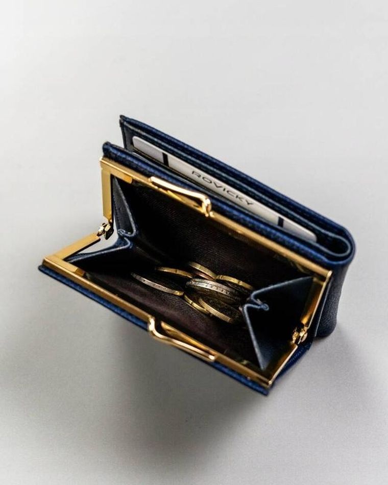 Portfel, niebieski, skóra ekologiczna, Milano Design