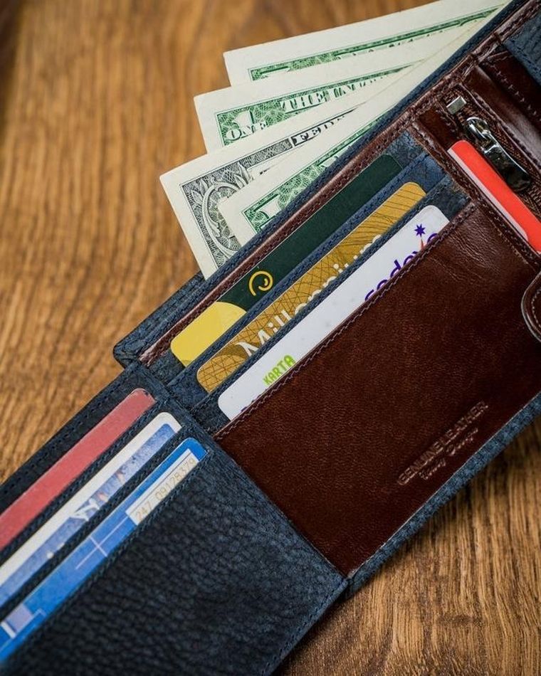 Portfel, niebieski, skórzany, Forever Young