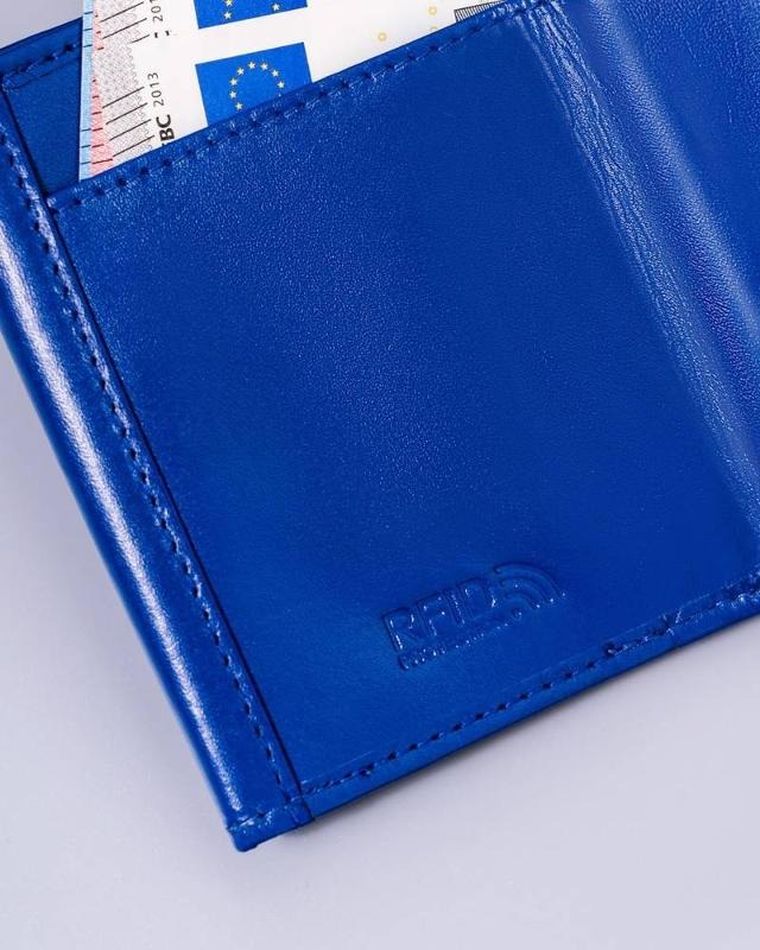 Portfel, niebieski, skórzany, Peterson