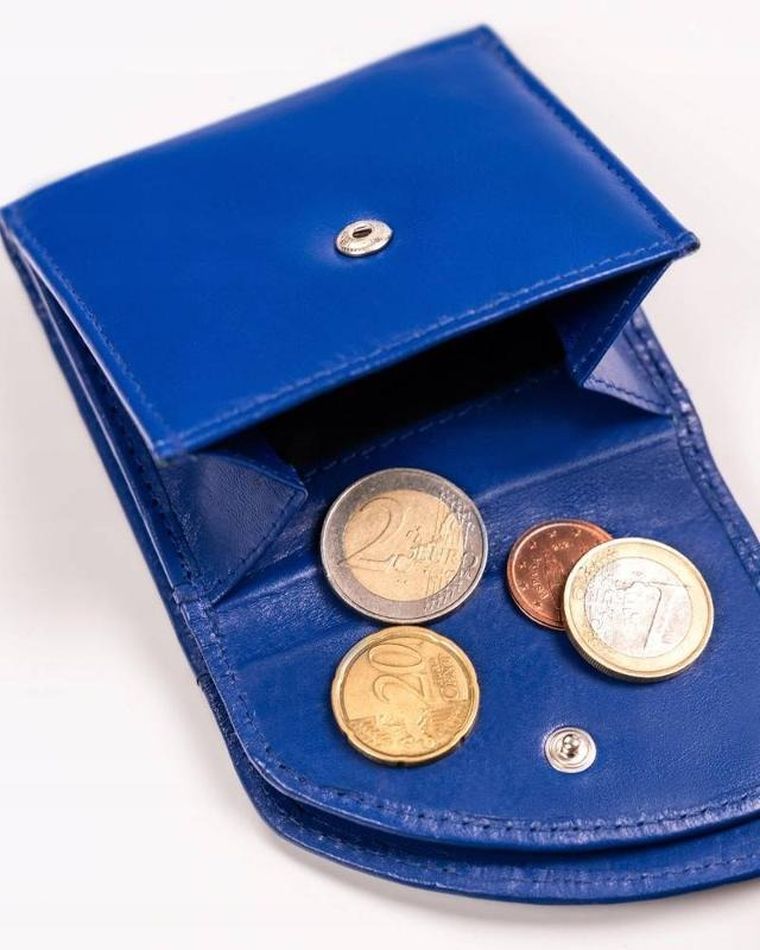 Portfel, niebieski, skórzany, Peterson