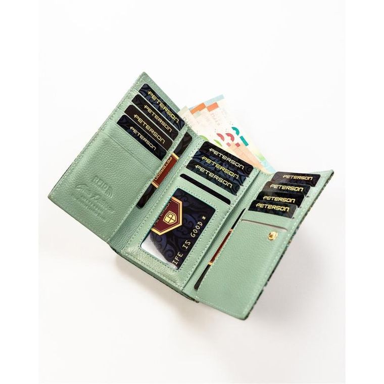 Portfel, niebieski, skórzany, Peterson