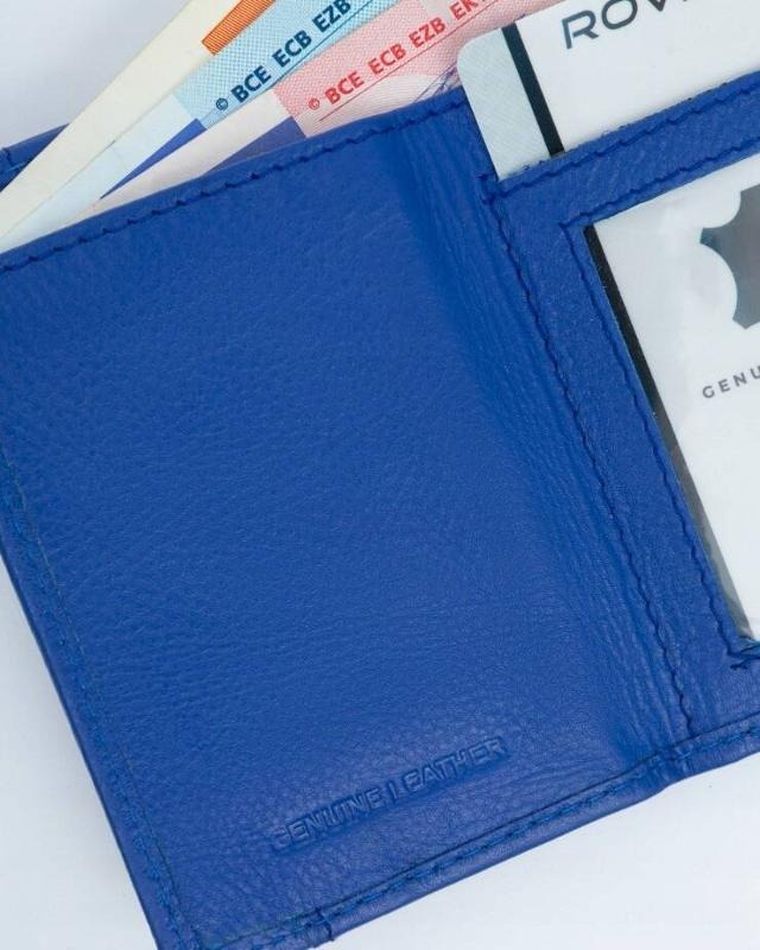 Portfel, niebieski, skórzany, Rovicky