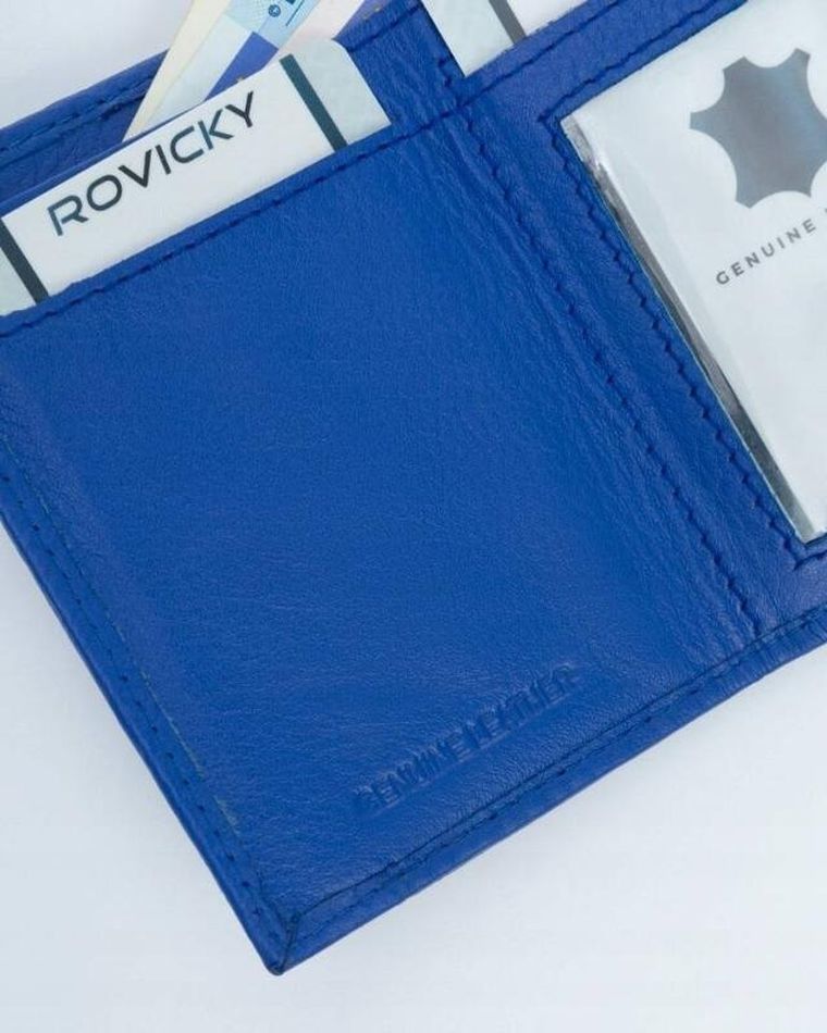 Portfel, niebieski, skórzany, Rovicky