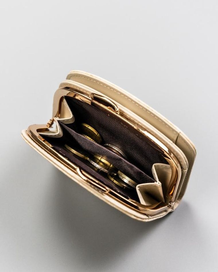 Portfel-portmonetka, beżowy, skóra ekologiczna, Milano Design